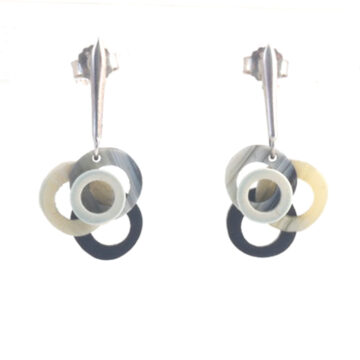 Cellulose Acetate Circle Dance Drops - Bone Colour