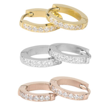 1868 9mm x 1.5mm Small Sparkle Hoops in 3 Colours