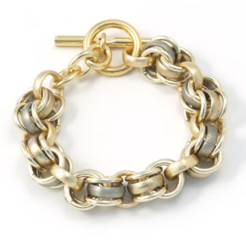 Aluminium Jewellery Chain 4 Bracelet - Khaki / Gold