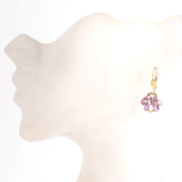 Aluminium Jewellery Drop Earrings - Lila, Pink / Gold