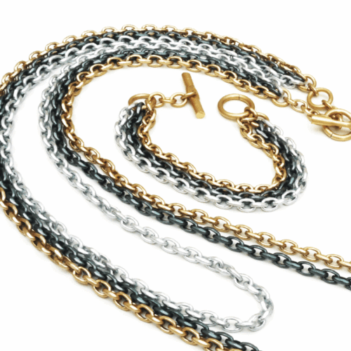 Aluminium Jewellery Chain 3 Long Necklace - 3 Colours - Image 2