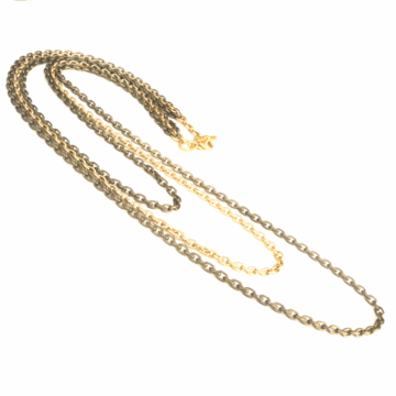 Aluminium Jewellery Chain 3 Long Necklace - Khaki / Gold