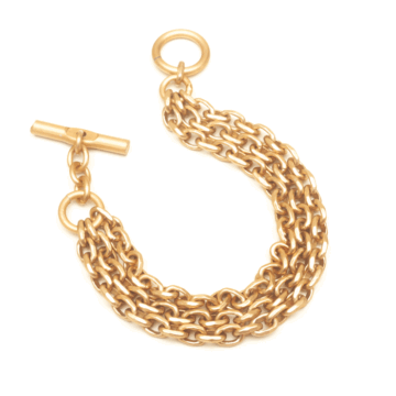 Aluminium Jewellery Chain 3 Bracelet - Matt Gold