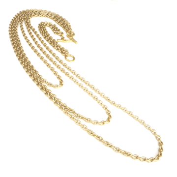 Aluminium Jewellery Chain 3 Long Necklace - Matt Gold