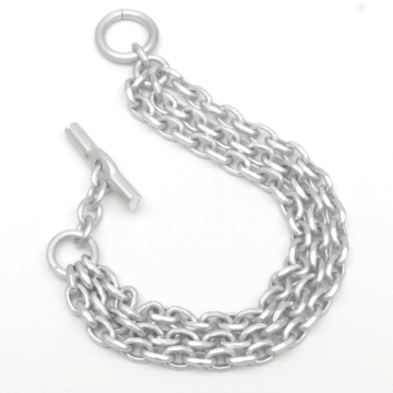 Aluminium Jewellery Chain 3 Bracelet - Matt Silver
