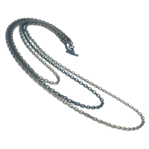 Aluminium Jewellery Chain 3 Long Necklace - Khaki / Gold - Image 6