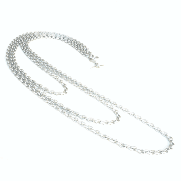 Aluminium Jewellery Chain 3 Long Necklace - Matt Silver
