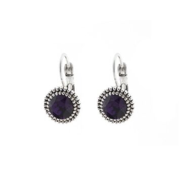 Biba Small Crystal Drops - Deep Violet / Silver