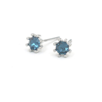 Biba Mini Dot Studs - Blue/Silver