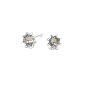 Biba Mini Dot Studs - Grey Diamond/Silver