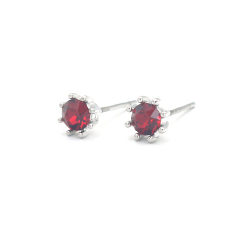 Biba Mini Dot Studs - Ruby/Silver