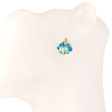 Aluminium Jewellery Stud Earrings - Blue/Gold