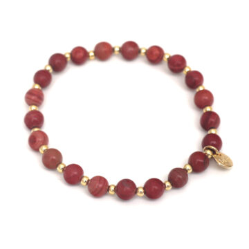 Biba Stone Bead Bracelet - Dusky Rose/Gold
