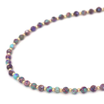Biba Stone Bead Necklace - Multicolour/Gold