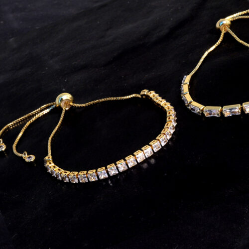 Adjustable Crystal Bracelet - Long Crystal/gold - Image 2
