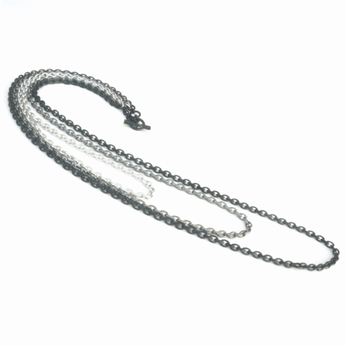 Aluminium Jewellery Chain 3 Long Necklace - Khaki/Black - Image 8