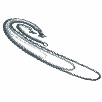 Aluminium Jewellery Chain 3 Long Necklace - Silver/Anthracite/Black