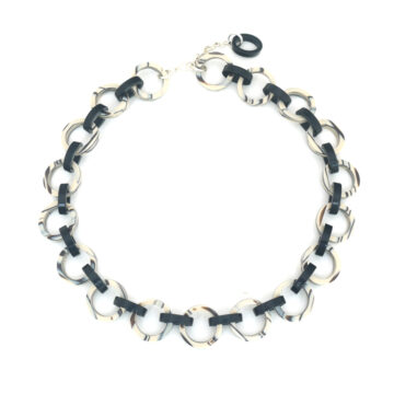 Cellulose Acetate Bette Necklace - Black and White