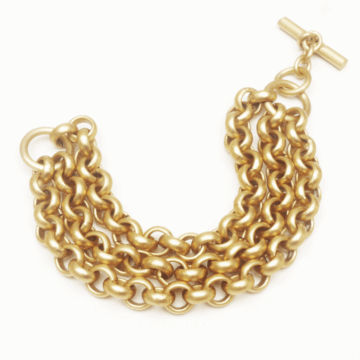 Aluminium Jewellery Chain 2 Bracelet - Matt Gold
