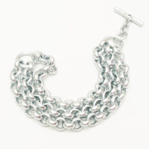 Aluminium Jewellery Chain 2 Bracelet - Matt Gold - Image 5