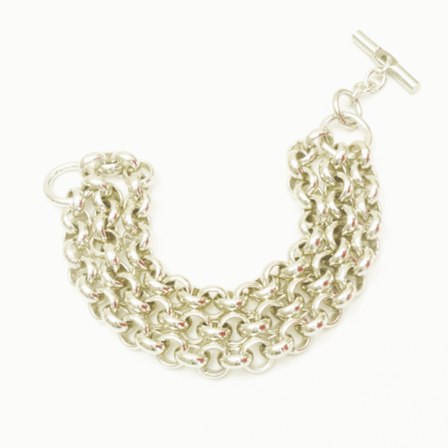 Aluminium Jewellery Chain 2 Bracelet - Matt Gold - Image 3