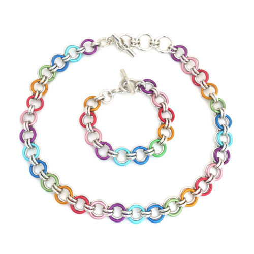 Aluminium Jewellery Chain 28 Bracelet - Multicolour / Silver - Image 2