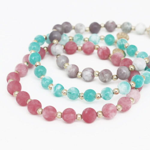 Biba Stone Bead Bracelet Light Rose/Gold (Col 28) - Image 4
