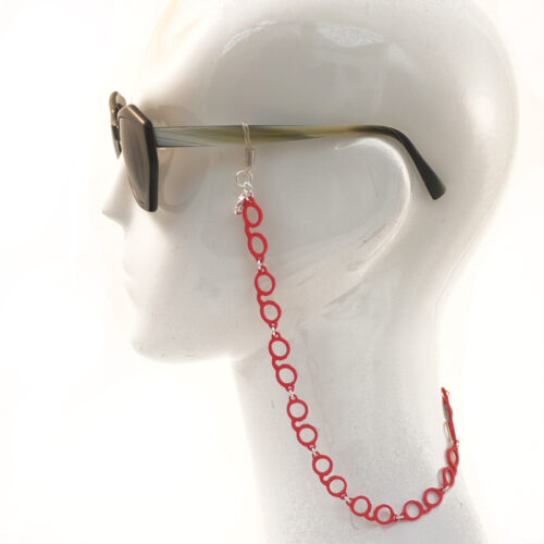 Cellulose Acetate Glasses Chain - Hot Coral - Image 5