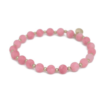 Biba Stone Bead Bracelet Pretty Pink /Gold