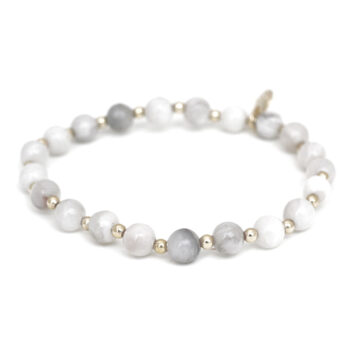 Biba Stone Bead Bracelet Whisper Grey/Gold