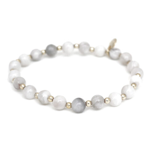 Biba Stone Bead Bracelet Whisper Grey/Gold