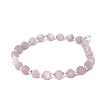 Biba Stone Bead Bracelet Lt. Pink /Silver