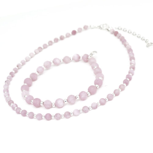 Biba Stone Bead Necklace - Lt Pink /Silver - Image 2