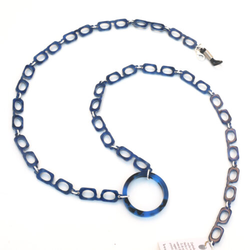 Cellulose Acetate Glasses Chain - Class Act Navy - Image 2