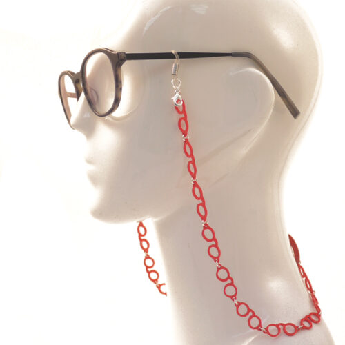 Cellulose Acetate Glasses Chain - Hot Coral - Image 3
