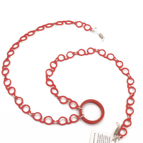 Cellulose Acetate Glasses Chain - Hot Coral - Image 2
