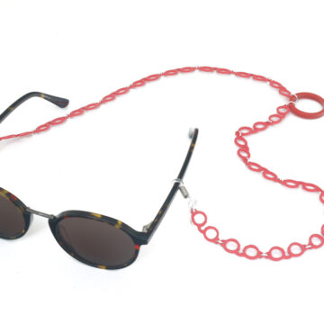 Cellulose Acetate Glasses Chain - Hot Coral