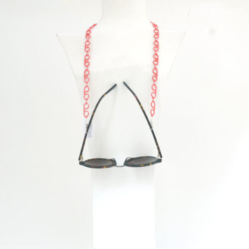 Cellulose Acetate Glasses Chain - Hot Coral - Image 4