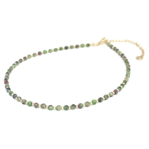 Biba Stone Bead Necklace - Spring Greens/Gold - Image 2