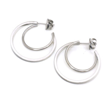 Anartxy Double Hoops - Rhodium