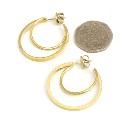 Anartxy Double Hoops - Rhodium - Image 3