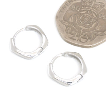 Anartxy Sterling Silver Mini-Bamboo Hoops