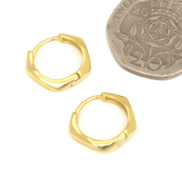 Anartxy Sterling Silver Mini Bamboo Hoops - Gold