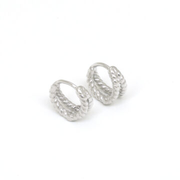 Anartxy Sterling Silver Double-rope Mini Hoops