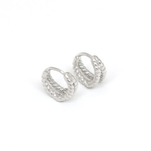 Anartxy Sterling Silver Double-rope Mini Hoops