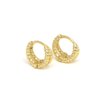 Anartxy Sterling Silver Double-rope Mini Hoops - Gold Vermeil