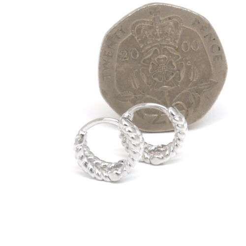 Anartxy Sterling Silver Double-rope Mini Hoops - Image 2