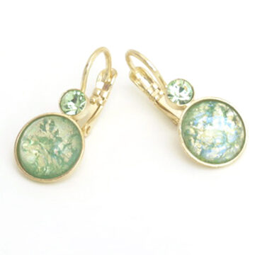 Bohemia Drop Earrings - Colour 24 (Light Green) / gold