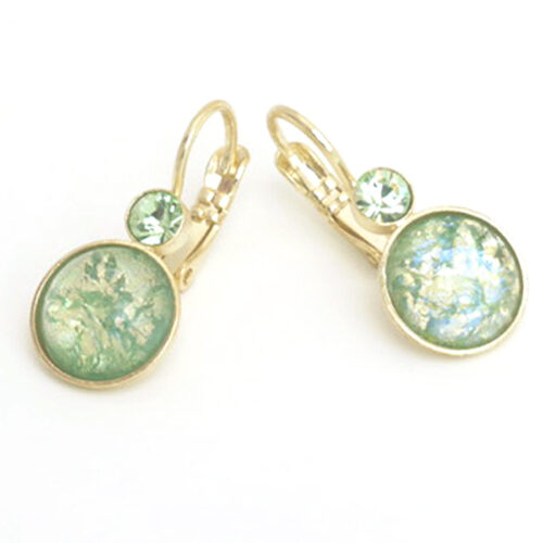 Bohemia Drop Earrings - Colour 24 (Light Green) / gold