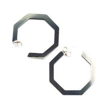 Cellulose Acetate Medium Octagonal Hoops - Bone